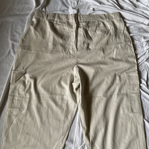 Old Navy Extra High-Rise Taylor Straight Trousers XXL Beige With Pockets Recycle - Picture 9 of 10